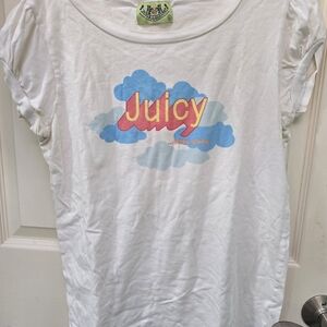 2004 VINTAGE Juicy Couture White Graphic T-Shirt